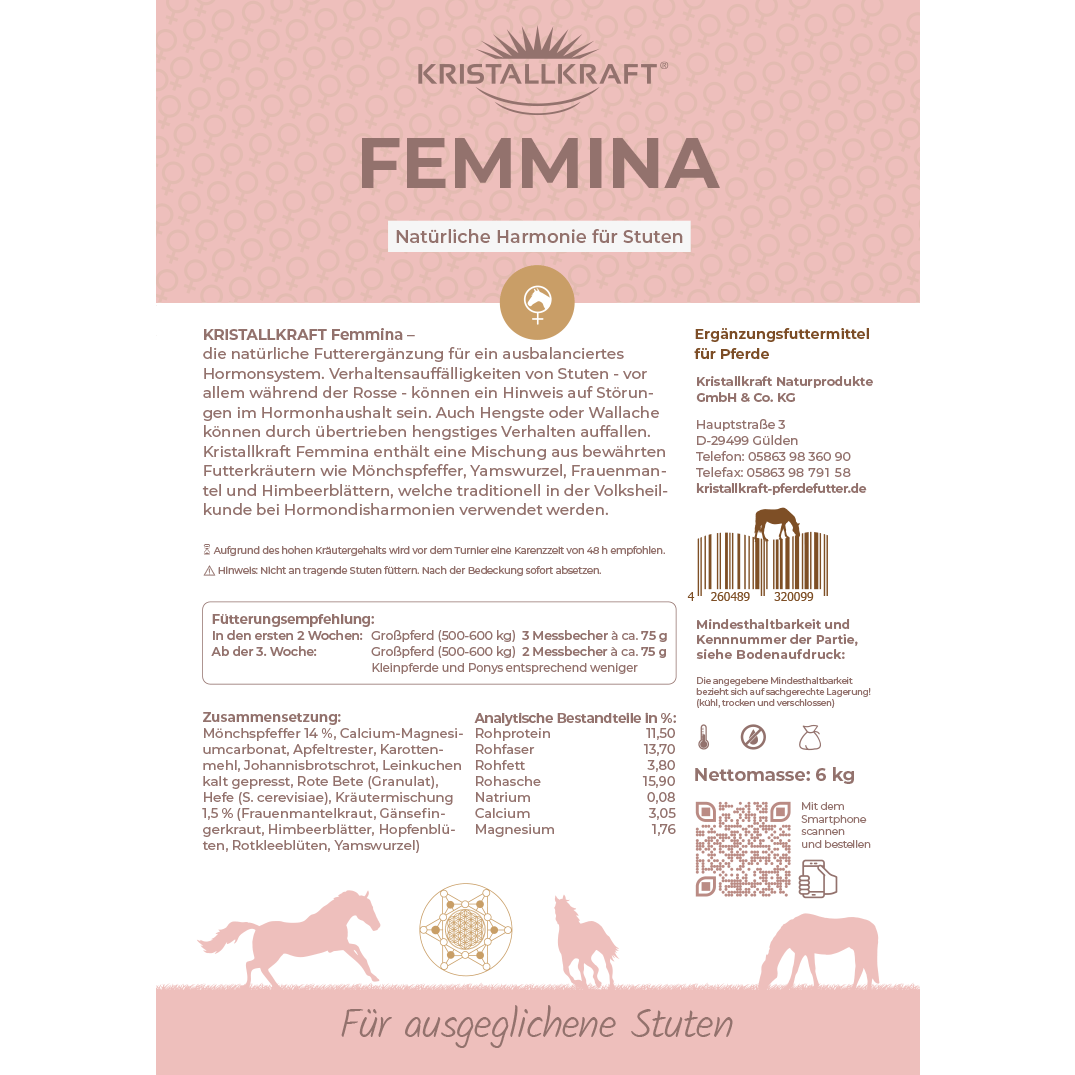 Kristallkraft Femmina Sackaufkleber